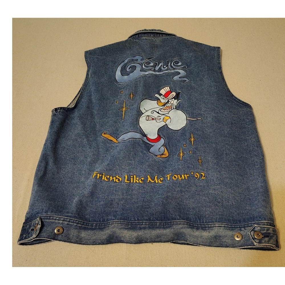 Cakeworthy Disney‎ Aladdin Adult 4XL Jean Vest Genie Friends Like Me Tour 92 - Picture 6 of 8